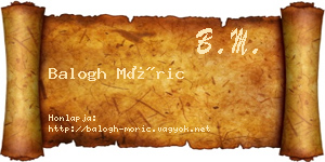 Balogh Móric névjegykártya