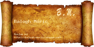 Balogh Móric névjegykártya