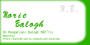 moric balogh business card